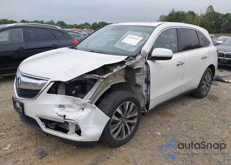 2016 Acura Mdx Technology Acurawatch Plus Packages/Technology Package z USA, uszkodzony, nr VIN 5FRYD4H40GB054348